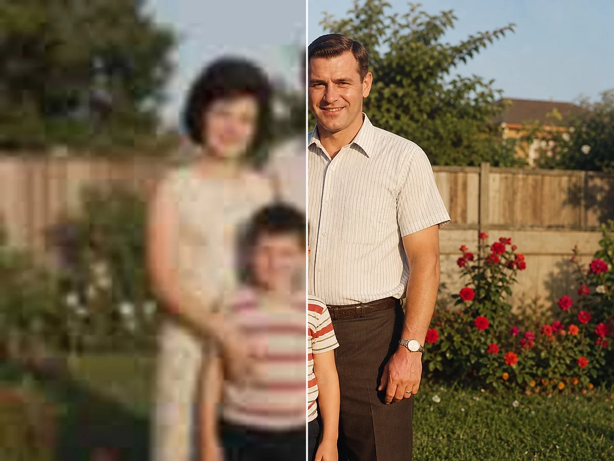 Photo Restoration Online: Restore old photos online with AI photo restoration. Remove scratches, repair damage, revive faded colors, add natural color, and recover face details.